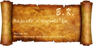 Bajczár Karméla névjegykártya